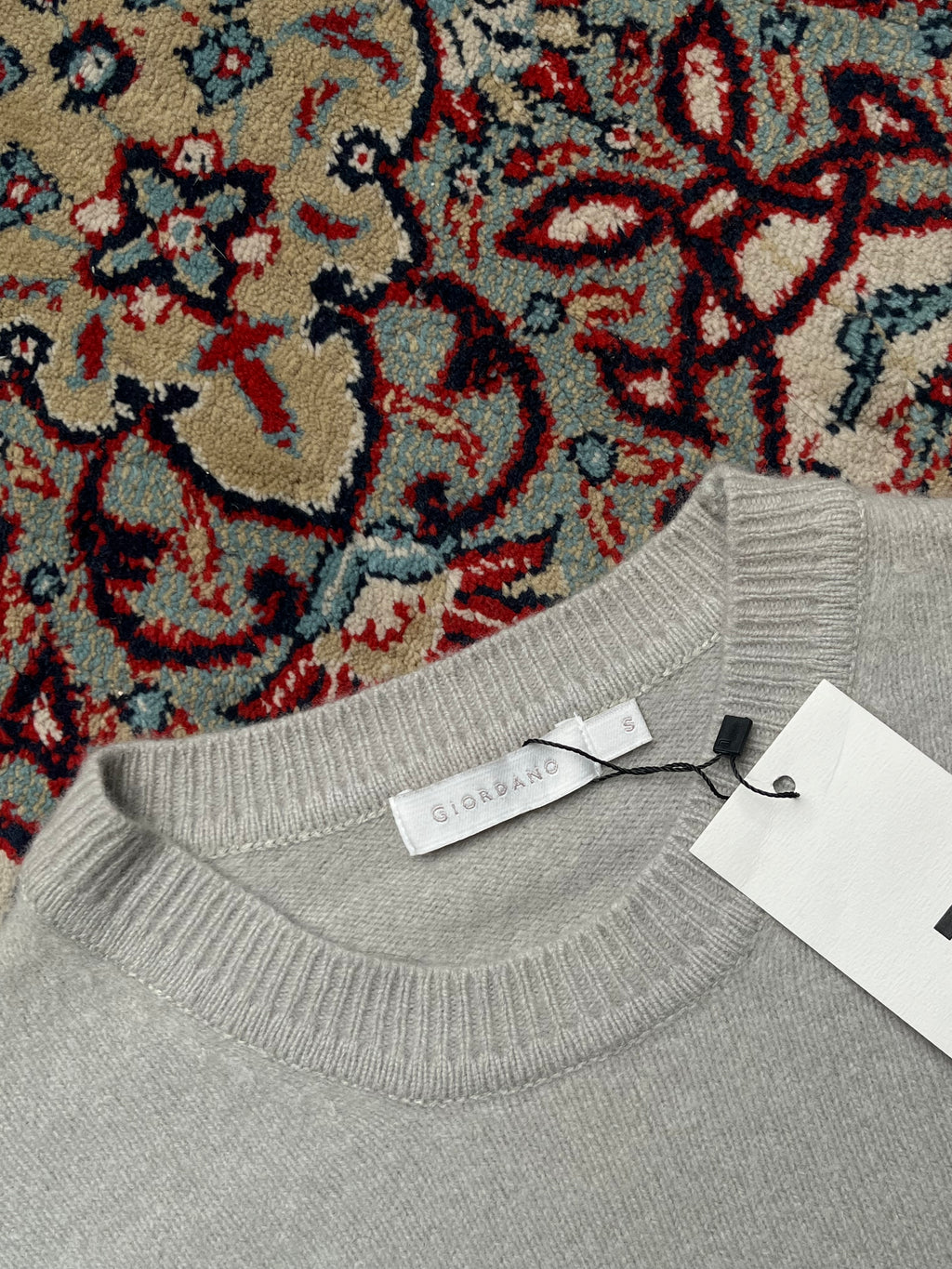 Giordano Light Heather Grey Extra Fine Merino Crewneck Knit Sweater - M
