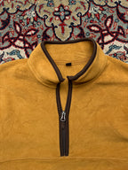 Uniqlo Mustard Yellow Quarter Zip Fleece Sweater - M