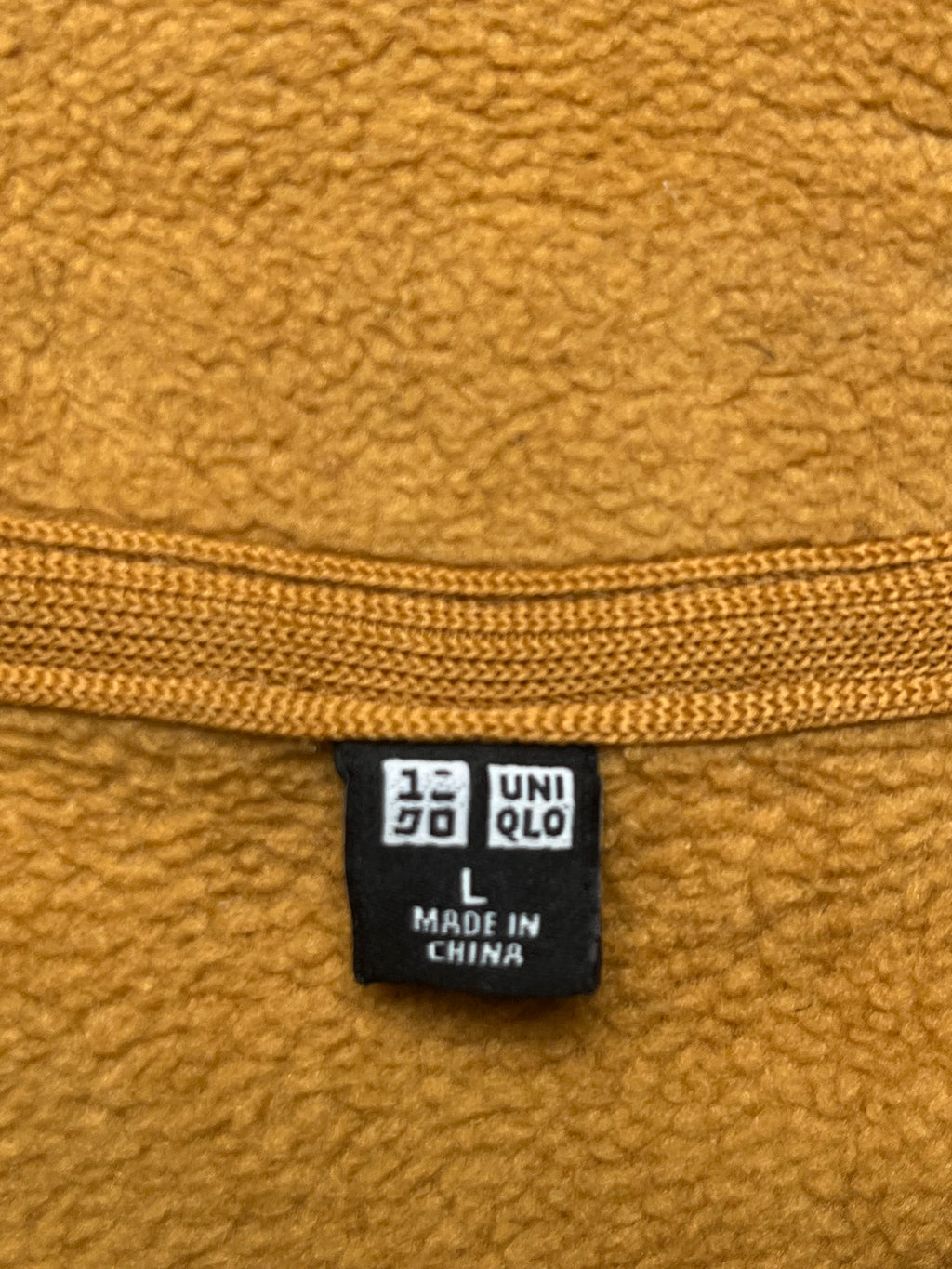 Uniqlo Mustard Yellow Quarter Zip Fleece Sweater - M