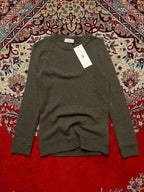 iiMK Michel Klein Paris Womens Olive Brown Knit Crewneck Sweater - M