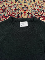 Primark Dark Green Cable Knit Crewneck Raglan Sweater - M