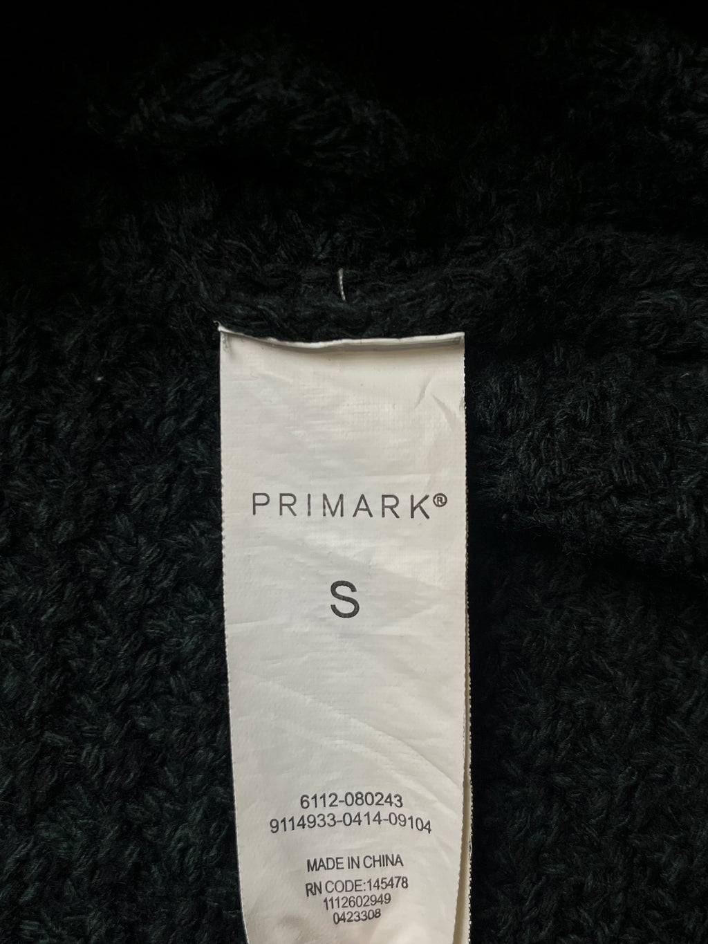 Primark Dark Green Cable Knit Crewneck Raglan Sweater - M