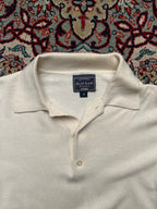Olly Gan Off-White Cream Polo Collar Knit Sweater - L