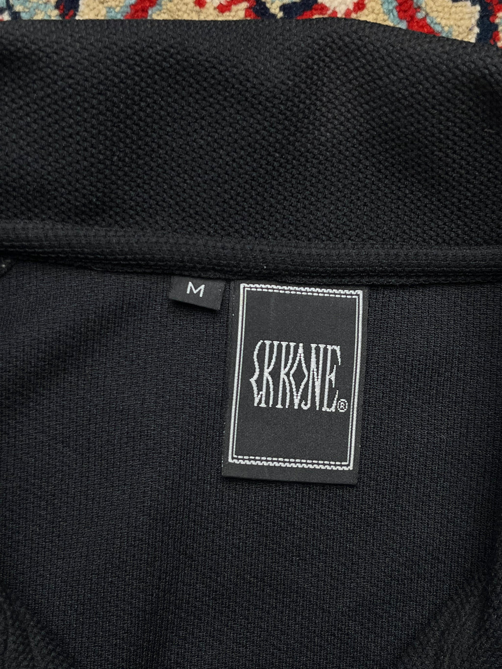 KKONE Black White Quarter Zip Textured Track Sweatshirt - M