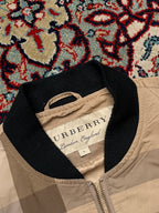 Burberry Beige Nova Check Plaid Metal Equestrian Knight Bomber Jacket - M