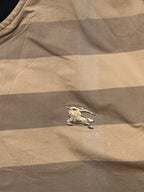 Burberry Beige Nova Check Plaid Metal Equestrian Knight Bomber Jacket - M