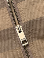 Burberry Beige Nova Check Plaid Metal Equestrian Knight Bomber Jacket - M