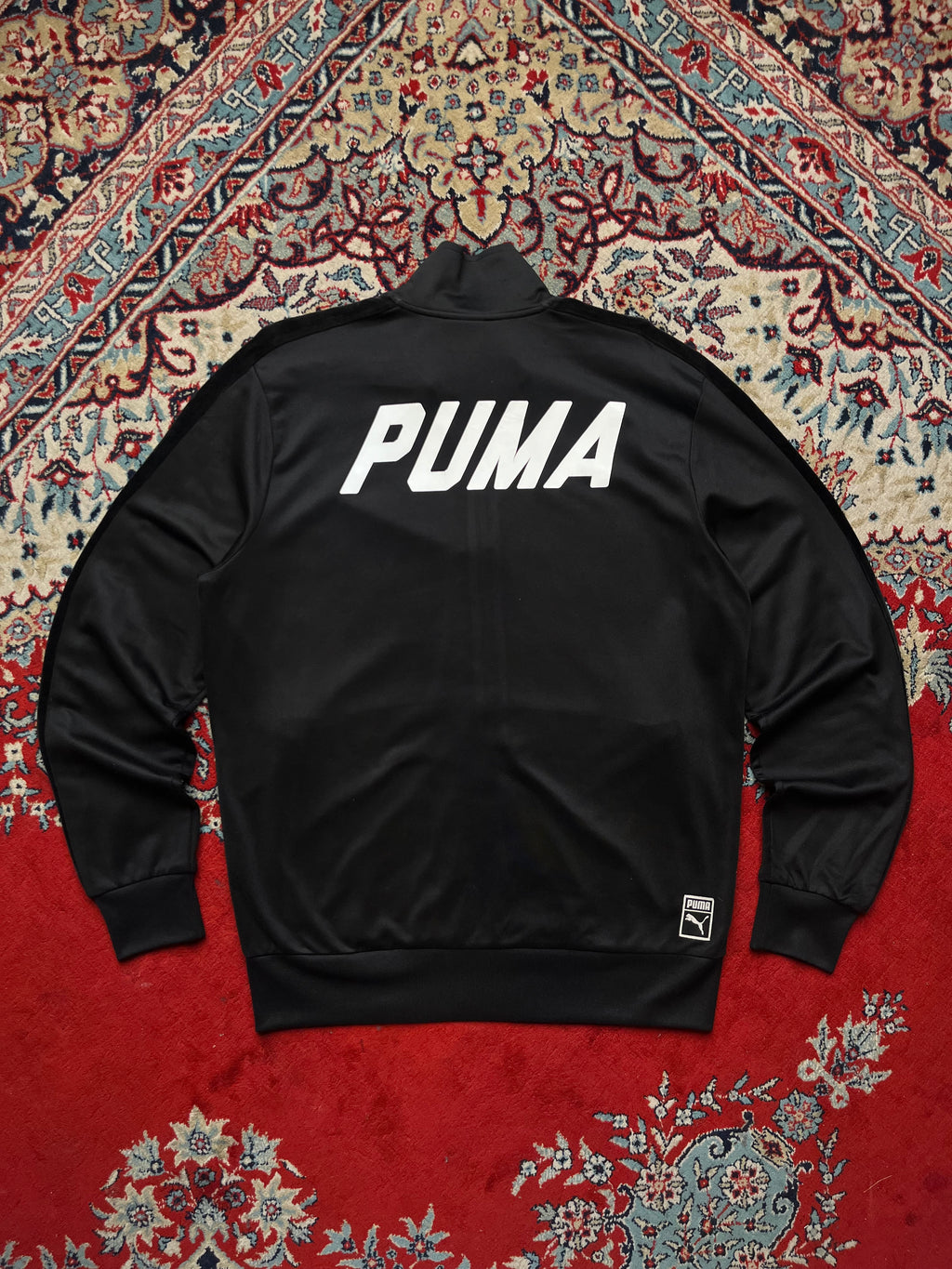 Puma Black T7 Big Back Spellout Track Jacket - L