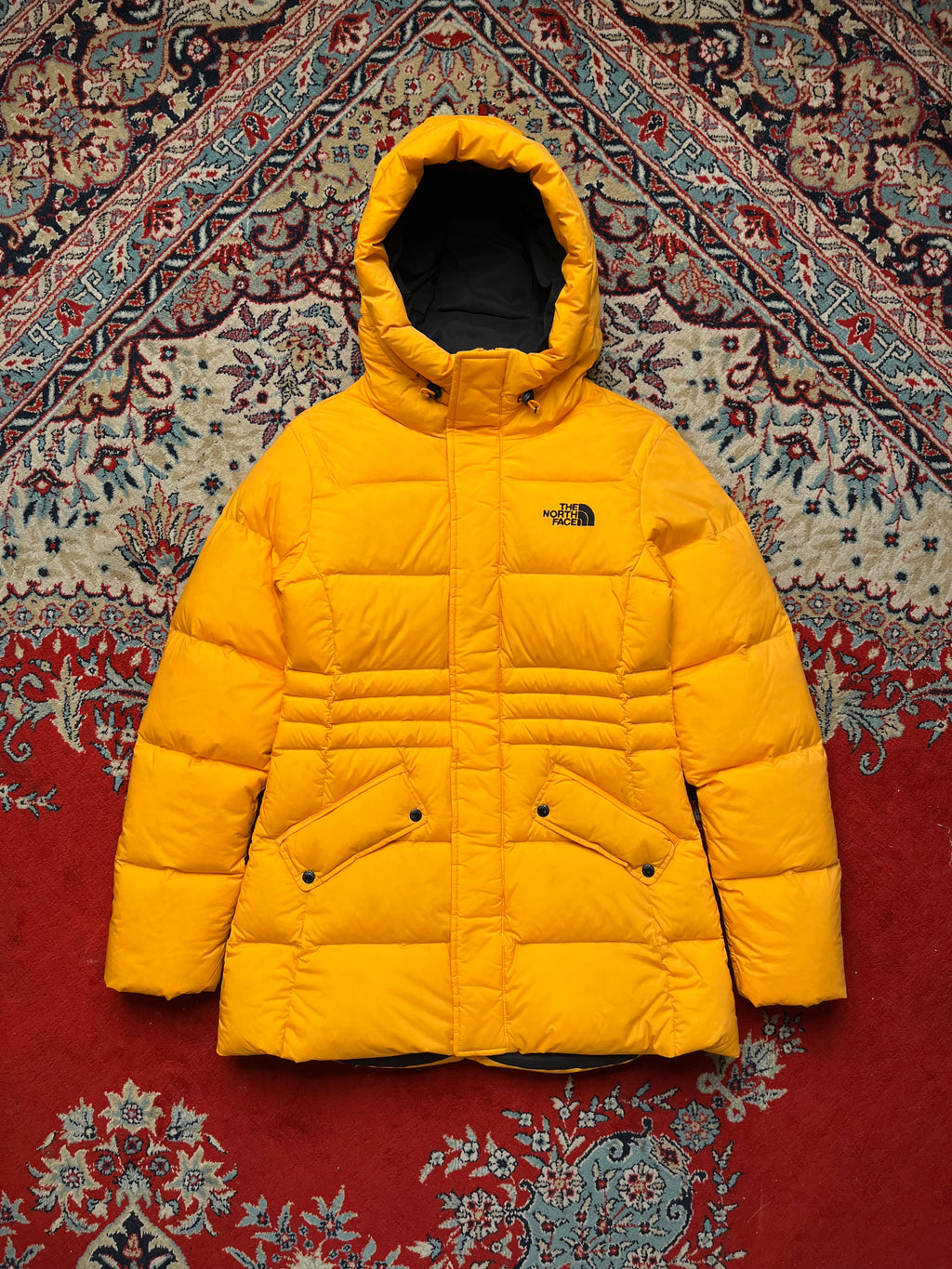 The North Face Yellow 700 Fill Down Hooded Puffer Women Jacket - M