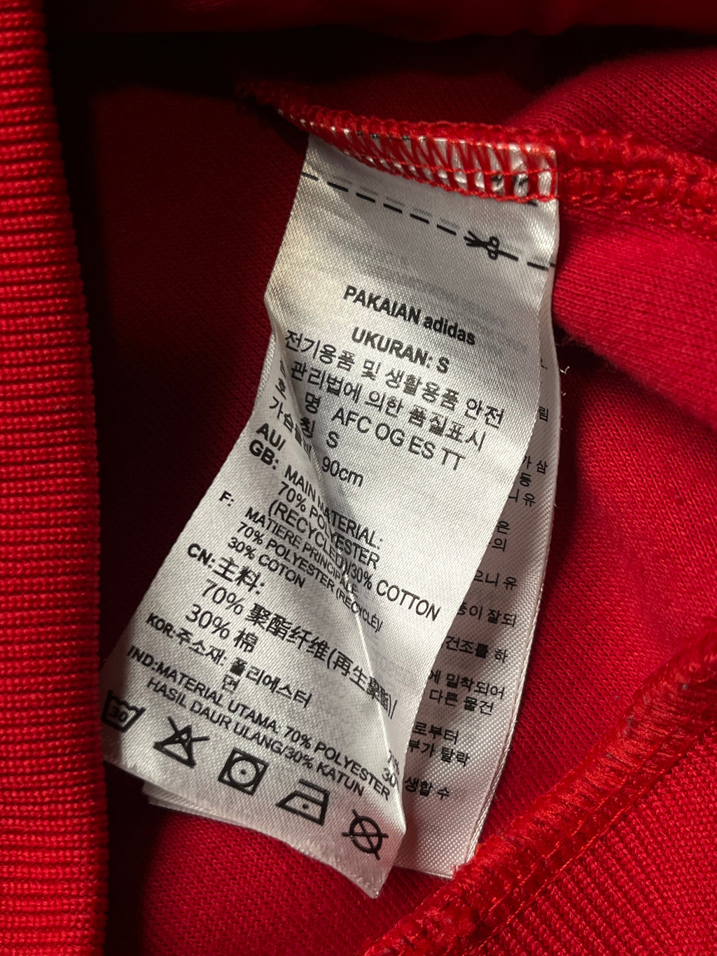 Adidas Originals Arsenal FC Red & White Track Jacket - M