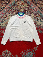 Nike Womens White Rainbow Striped Ribbed Collar Track Jacket - XL