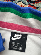 Nike Womens White Rainbow Striped Ribbed Collar Track Jacket - XL