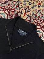 F&F Black Lambswool Embroidered Stag Quarter Zip Knit Sweater - L