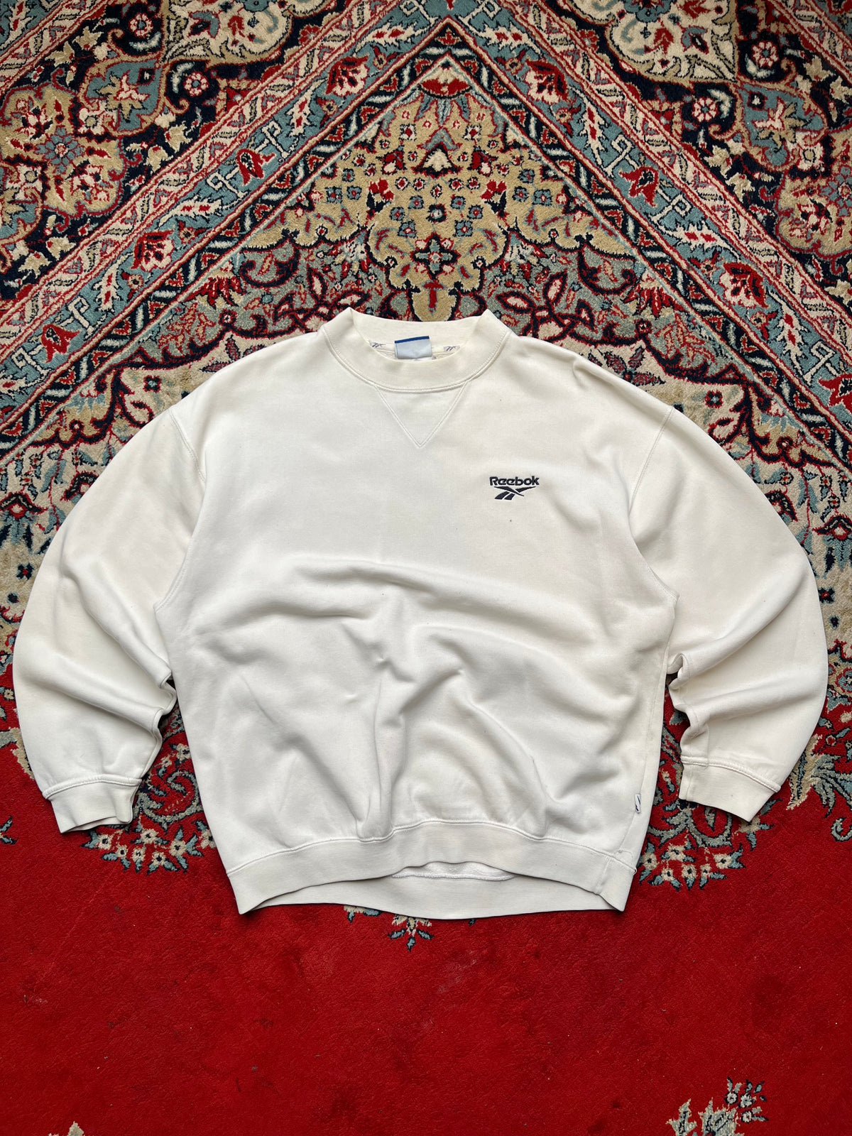 Reebok White Fleece Crewneck Sweatshirt - S