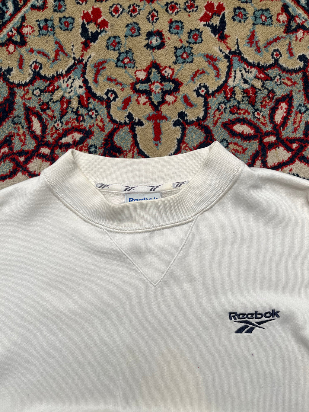 Reebok White Fleece Crewneck Sweatshirt - S