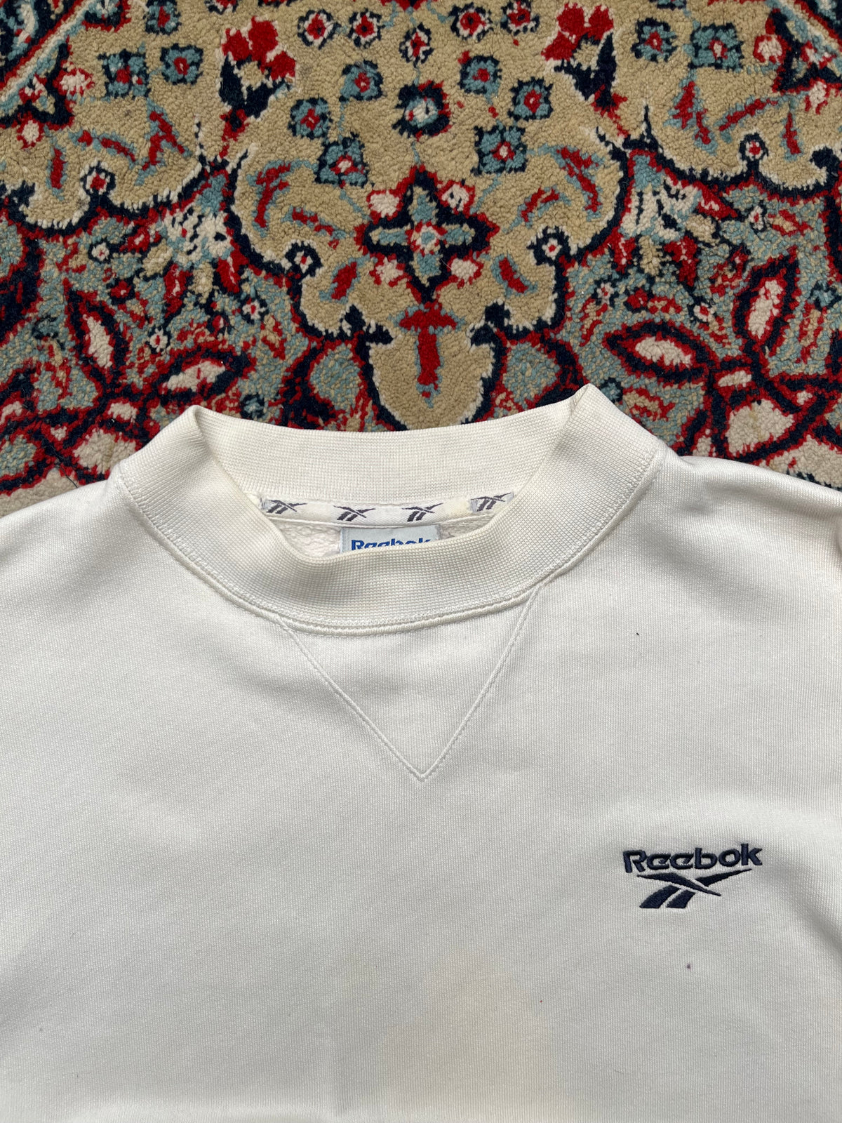 Reebok White Fleece Crewneck Sweatshirt - S