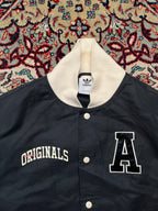 Adidas Originals Black & Off-White Varsity Bomber Jacket - M