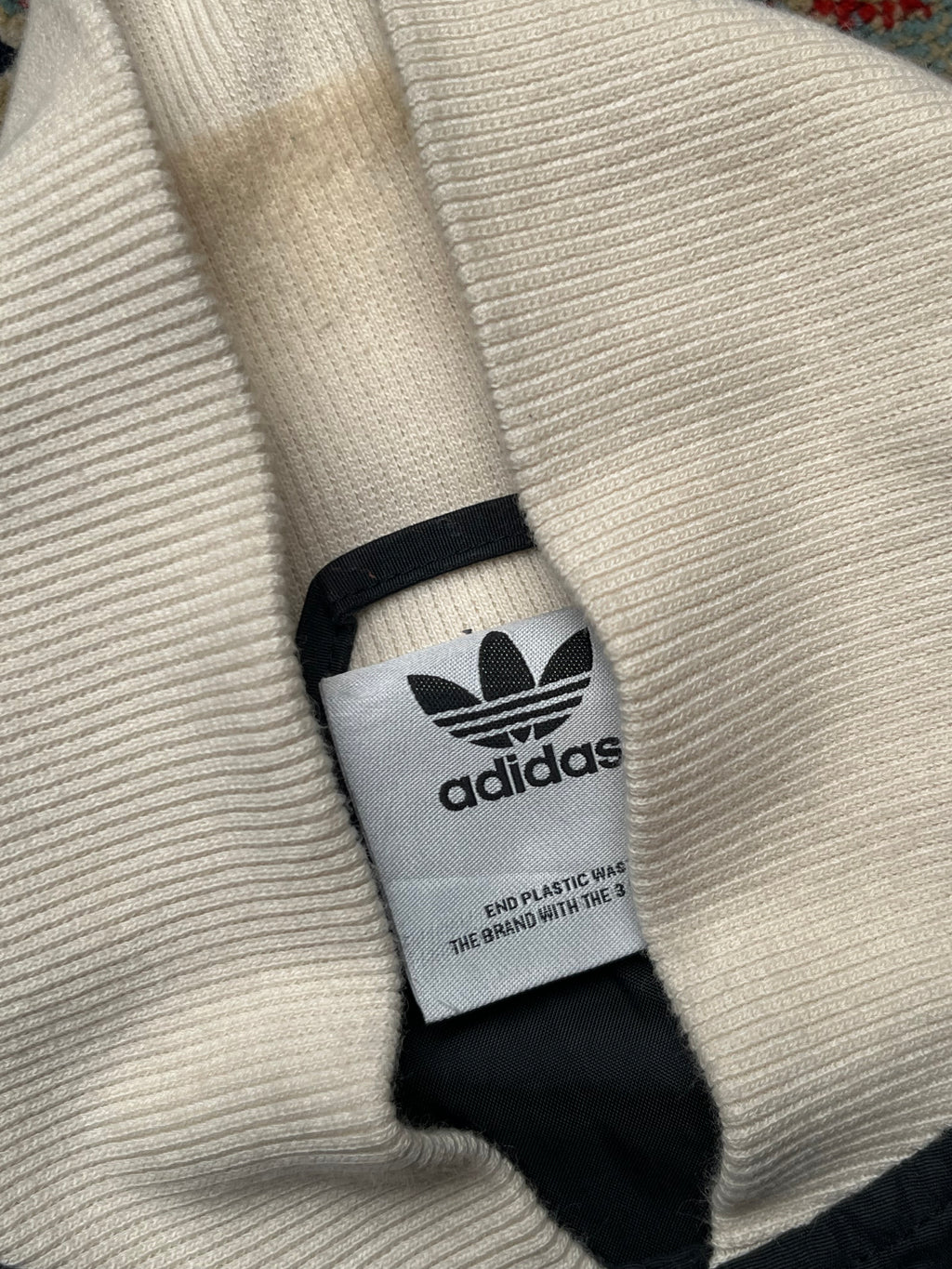 Adidas Originals Black & Off-White Varsity Bomber Jacket - M