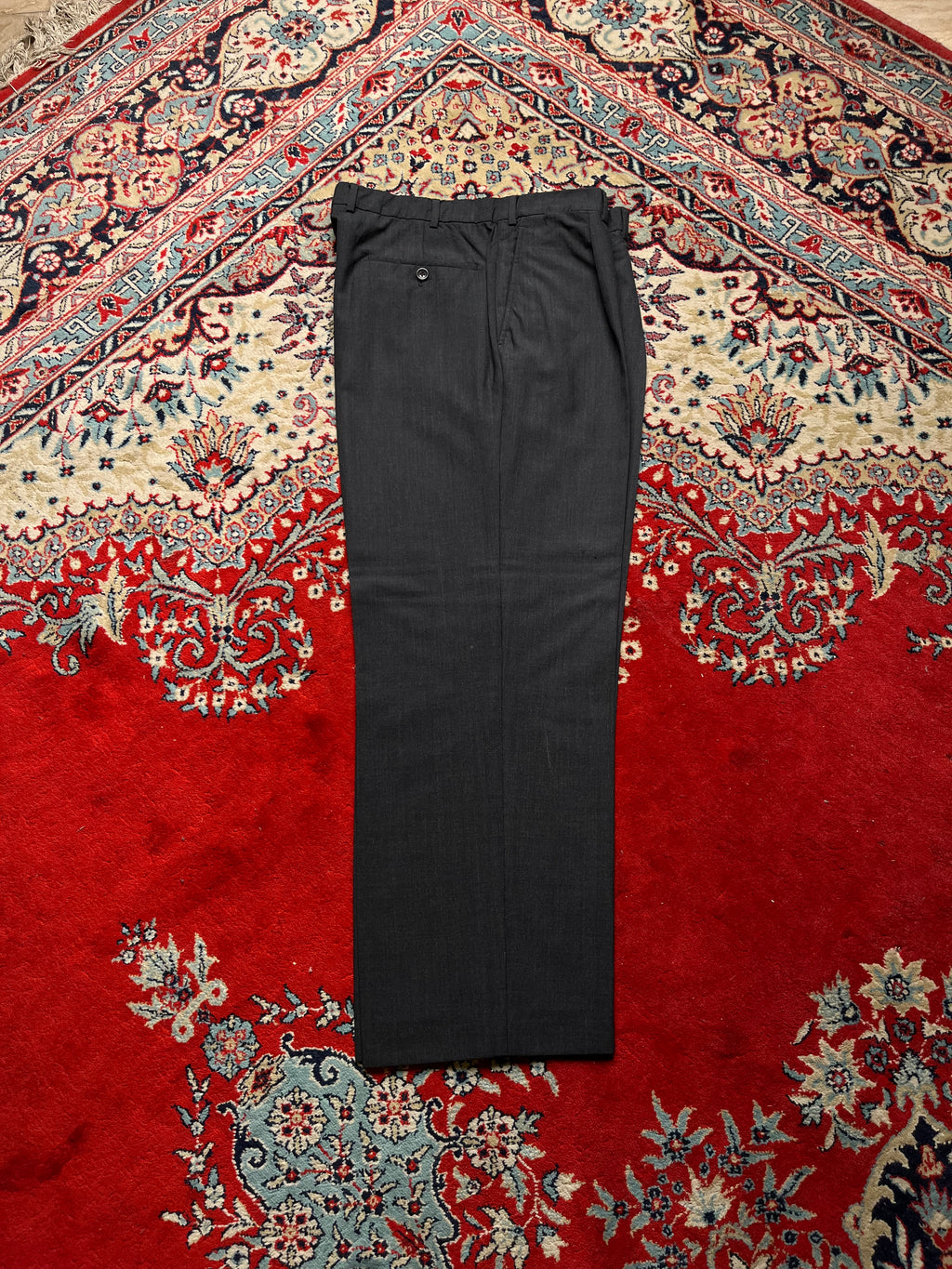 Furest Coleccion Wool Super 120’s Italian Made Charcoal Pleated Luxury DRESS PANTS - 34