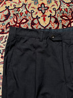 Furest Coleccion Wool Super 120’s Italian Made Charcoal Pleated Luxury DRESS PANTS - 34