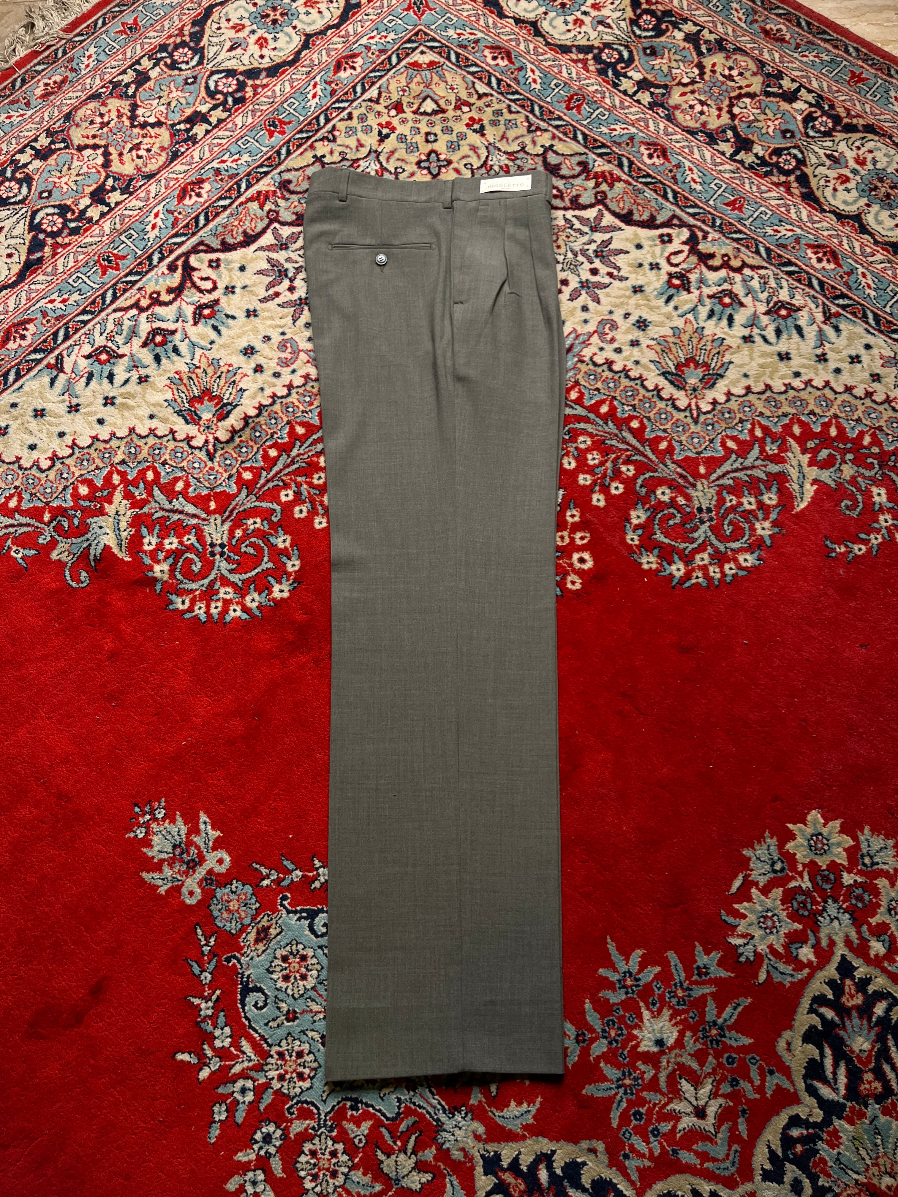 Vintage El Corte Inglés Rigoletto Uomo Gray Pleated Dress PANTS - 32