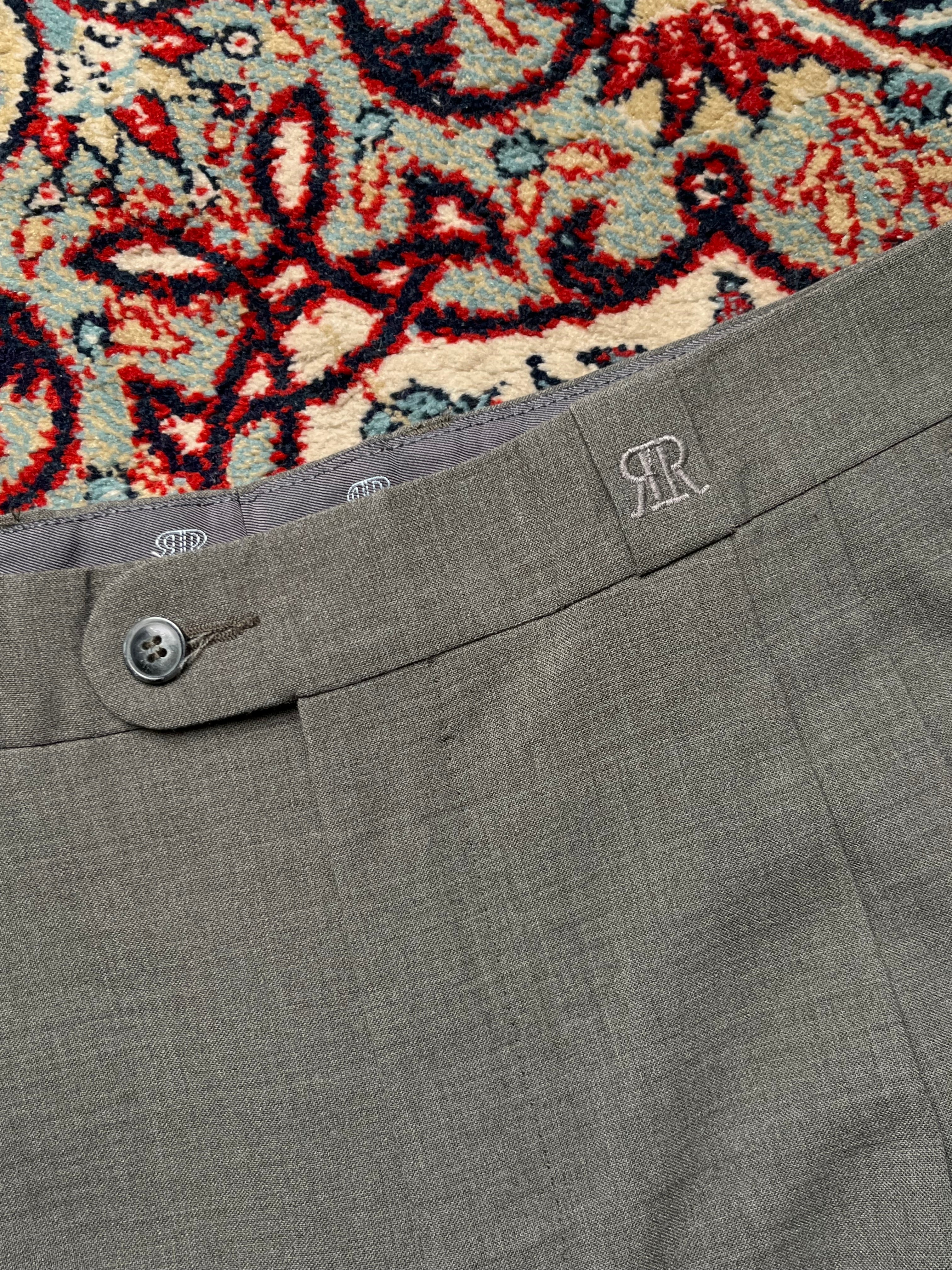Vintage El Corte Inglés Rigoletto Uomo Gray Pleated Dress PANTS - 32