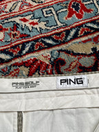 Ping Golf Green Gingham Check Pleated Front Cuffed Casual DRESS PANTS - 30