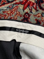 YSL Yves Saint Laurent Charcoal Gray Pleated Front Cuffed Luxury Dress PANTS - 32