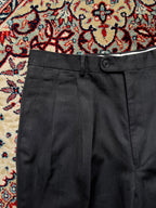 YSL Yves Saint Laurent Charcoal Gray Pleated Front Cuffed Luxury Dress PANTS - 32
