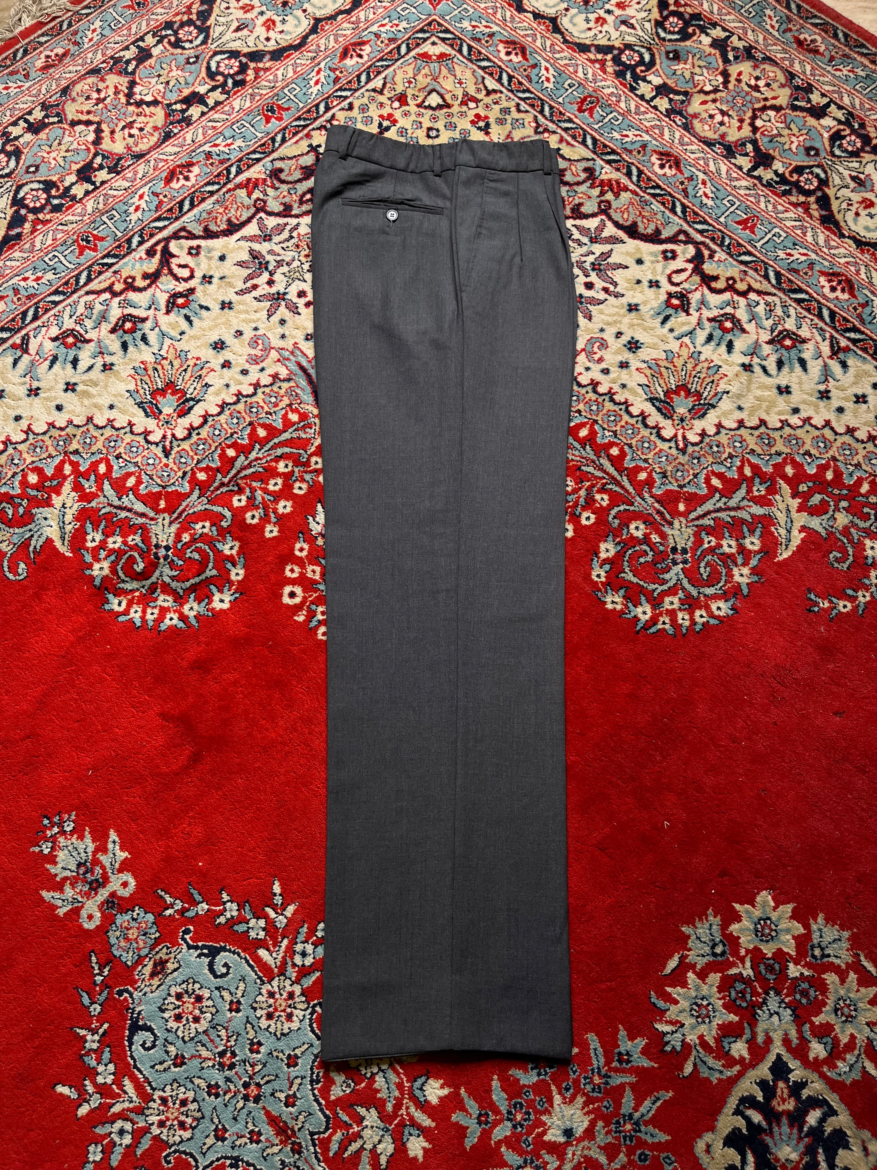 Ermenegildo Zegna Super 100’s Tropical Australian Wool Gray Pleated Luxury Italy Dress PANTS - 30