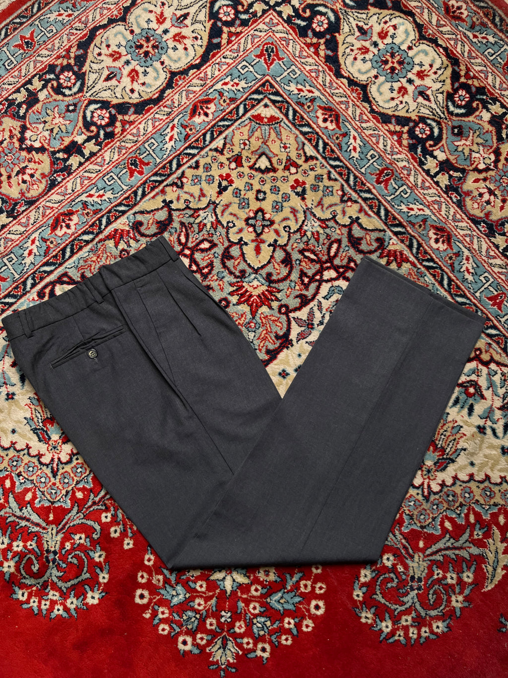 Ermenegildo Zegna Super 100’s Tropical Australian Wool Gray Pleated Luxury Italy Dress PANTS - 30