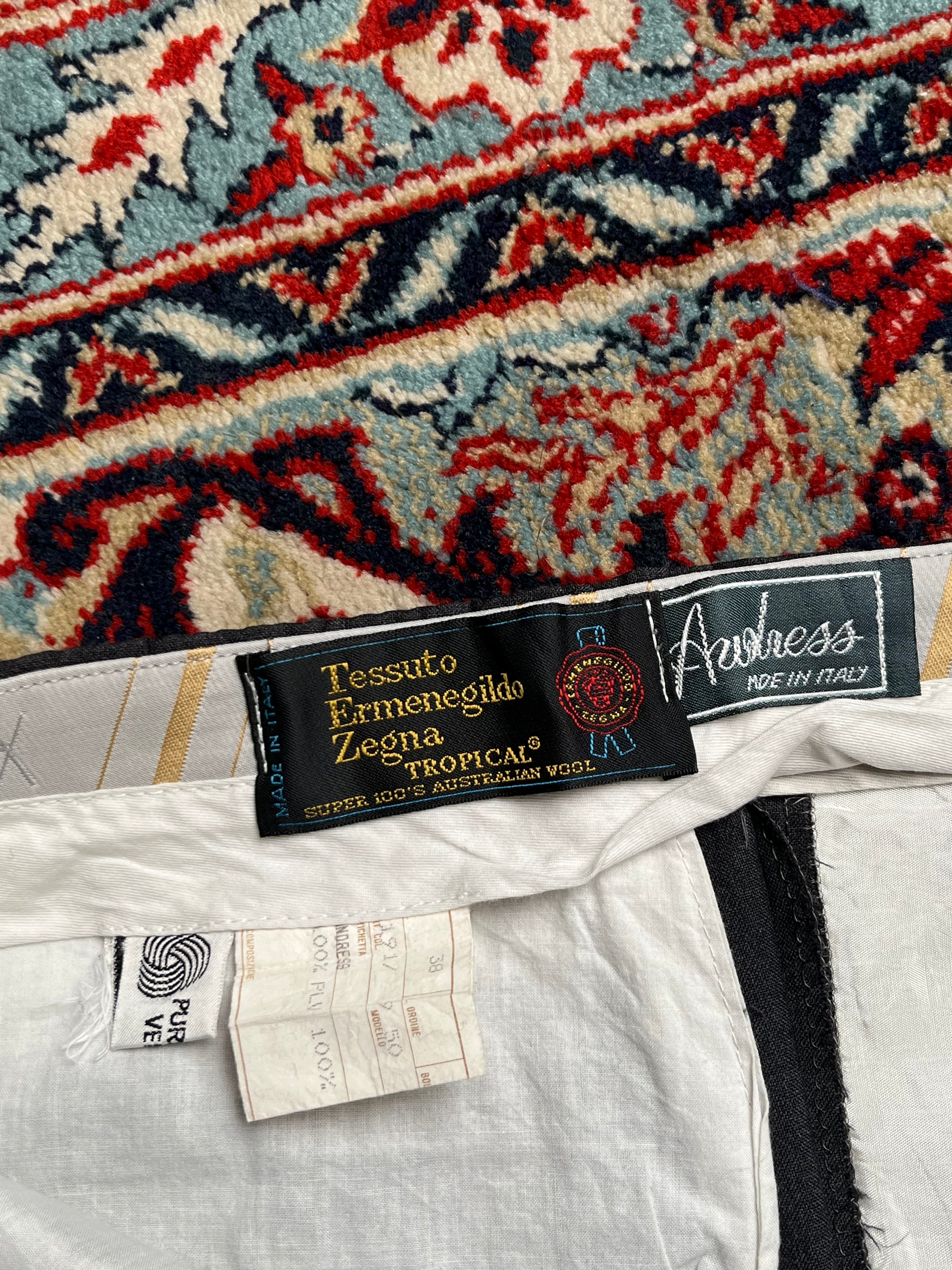 Ermenegildo Zegna Super 100’s Tropical Australian Wool Gray Pleated Luxury Italy Dress PANTS - 30
