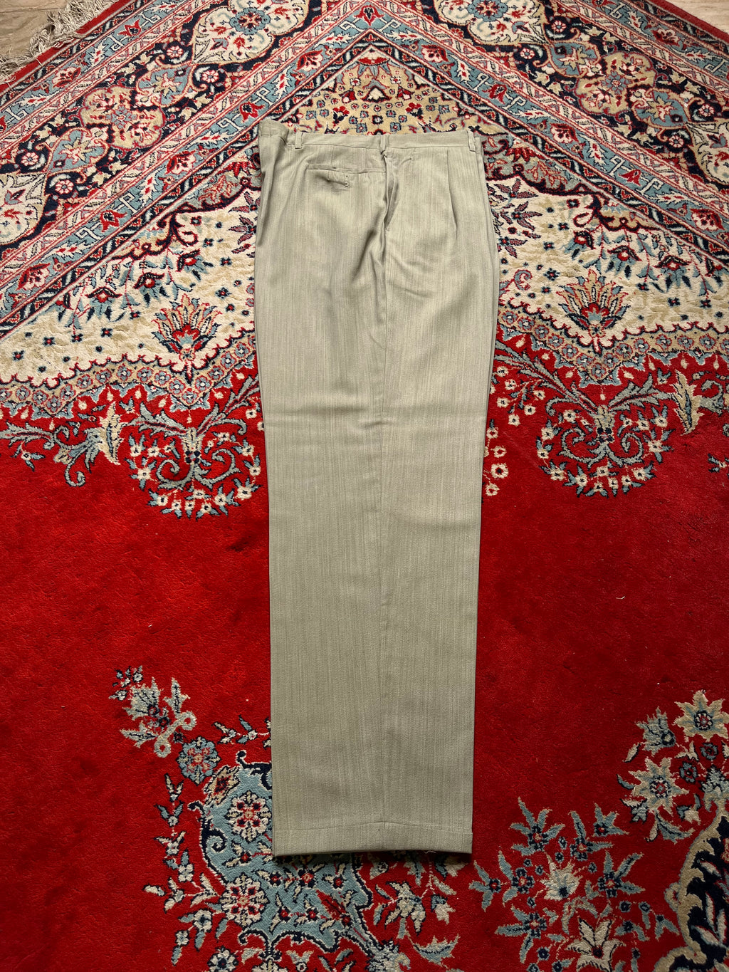 Vintage Kenzo Homme Sage Green Pleated Cuffed Luxury DRESS PANTS - 34