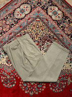 Vintage Kenzo Homme Sage Green Pleated Cuffed Luxury DRESS PANTS - 34