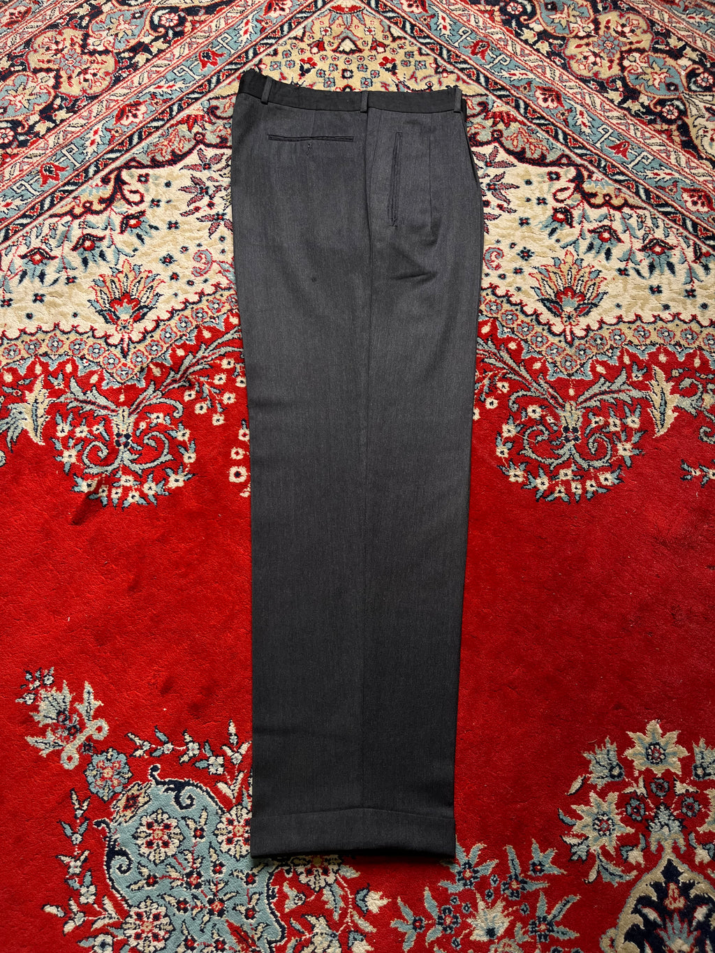 Hugo Boss Charcoal Gray Pleated Cuffed Dress PANTS - 34