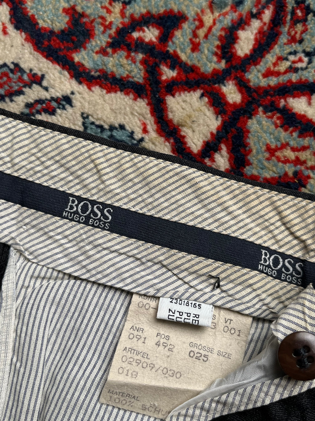 Hugo Boss Charcoal Gray Pleated Cuffed Dress PANTS - 34