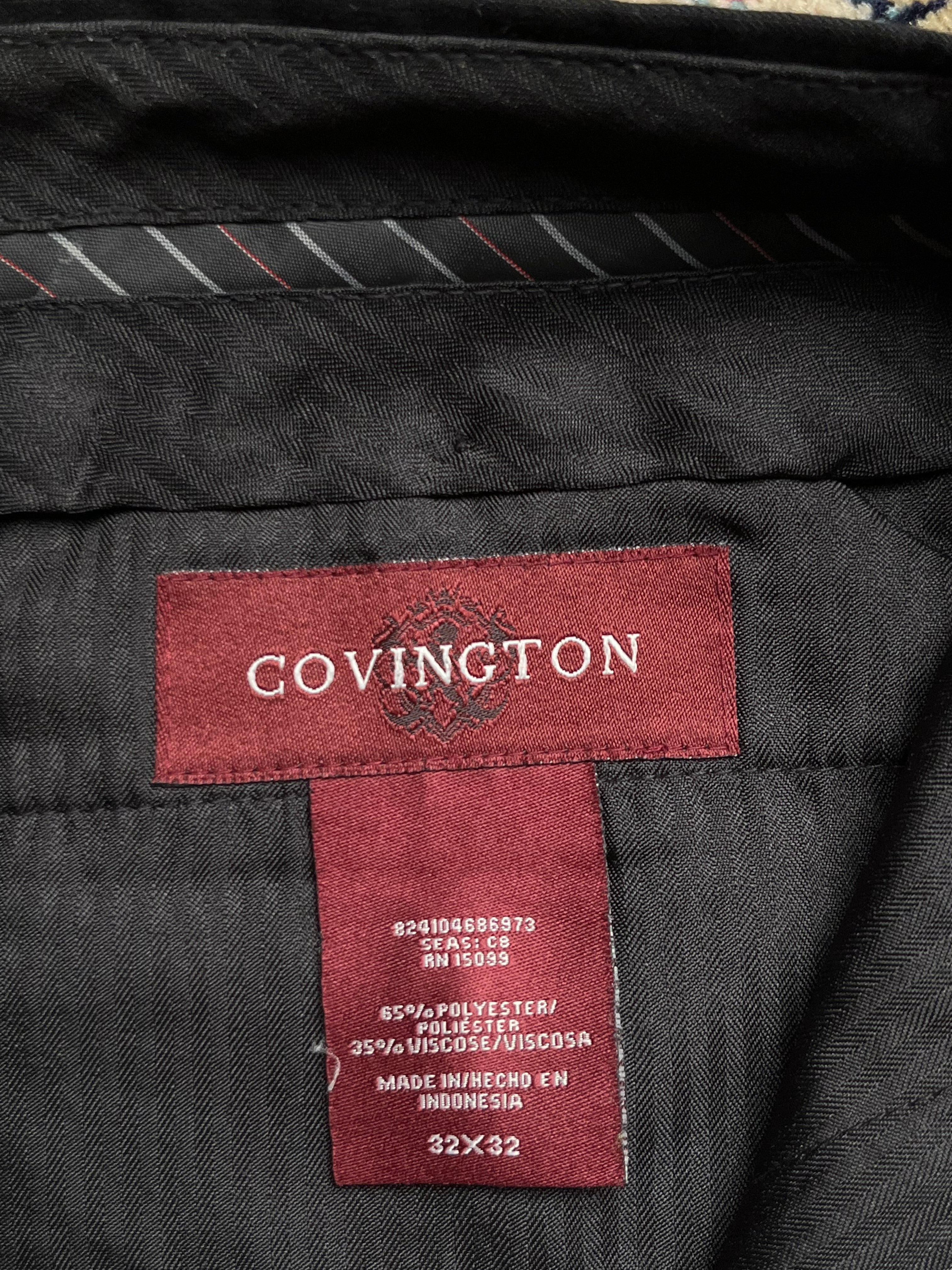 Covington Black Pleated Front Poly Blend Dress PANTS - 30