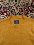 Abercrombie & Fitch Wool Mustard Yellow Crewneck Pullover Sweater - L