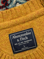 Abercrombie & Fitch Wool Mustard Yellow Crewneck Pullover Sweater - L