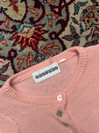 Vintage Oronero Pink Cable Knit Floral Embroidered Cardigan - S