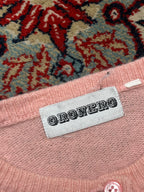 Vintage Oronero Pink Cable Knit Floral Embroidered Cardigan - S
