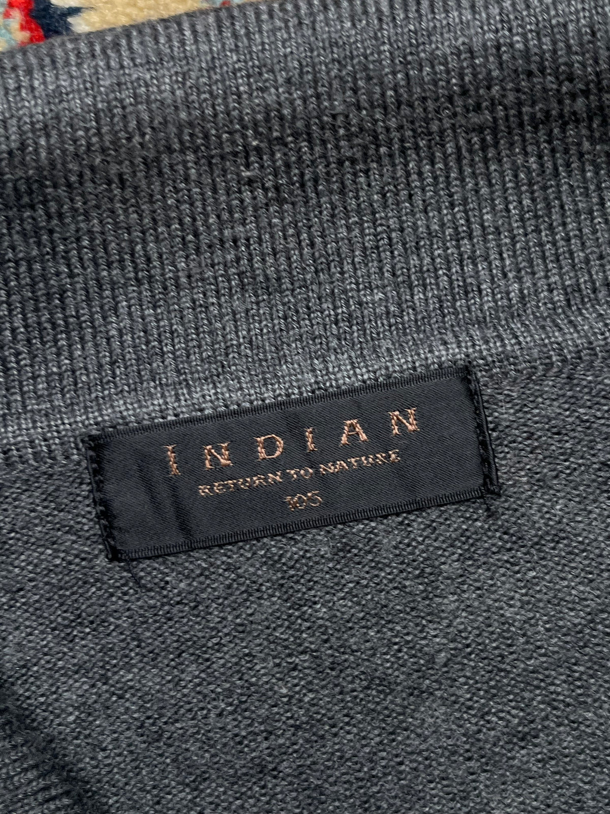 Vintage Indian Return To Nature Wool Polo Knit Sweater - L