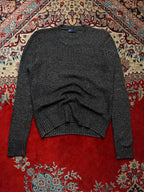 GAP Charcoal Marled Chunky Ribbed Knit Crewneck Sweater - L
