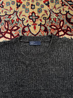 GAP Charcoal Marled Chunky Ribbed Knit Crewneck Sweater - L