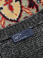 GAP Charcoal Marled Chunky Ribbed Knit Crewneck Sweater - L