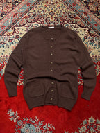WoolOvers Lambswool Brown Knit Cardigan - M