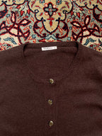 WoolOvers Lambswool Brown Knit Cardigan - M