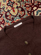 WoolOvers Lambswool Brown Knit Cardigan - M