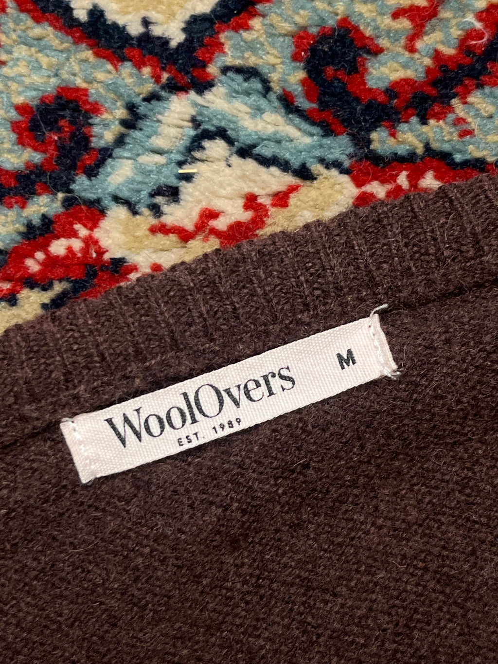 WoolOvers Lambswool Brown Knit Cardigan - M
