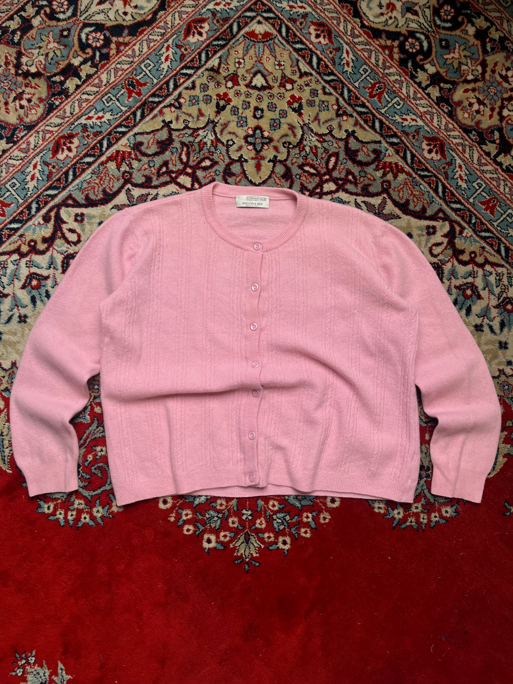 Vintage St. Bernard Angora Mix Pink Knit Sweater - M